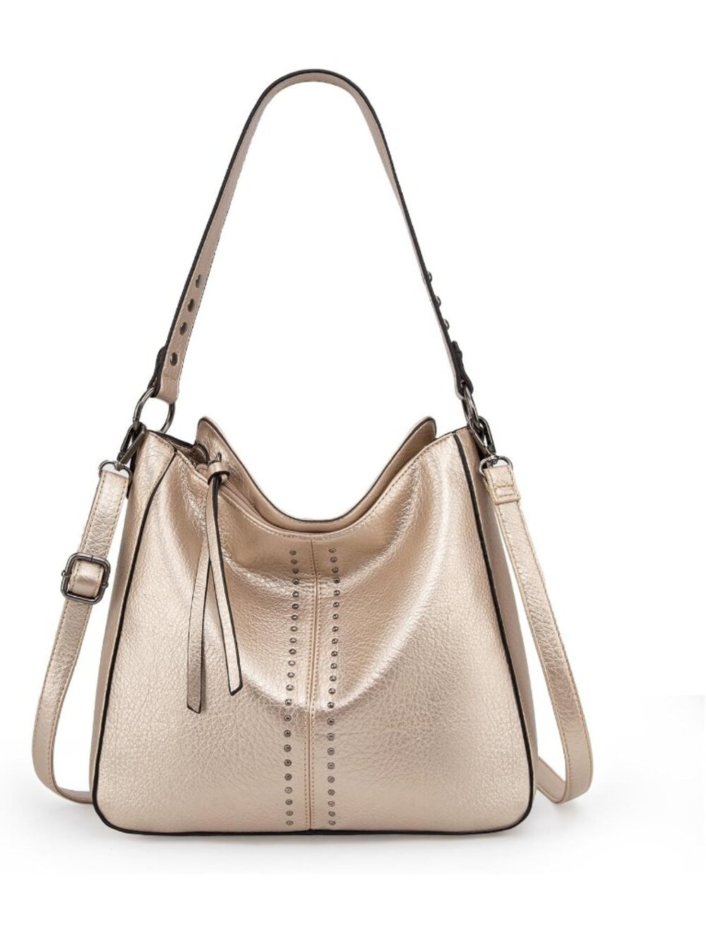 Women's Gold Pu Leather West Hobo Crossbody Purse and Handbags Ladies Chic